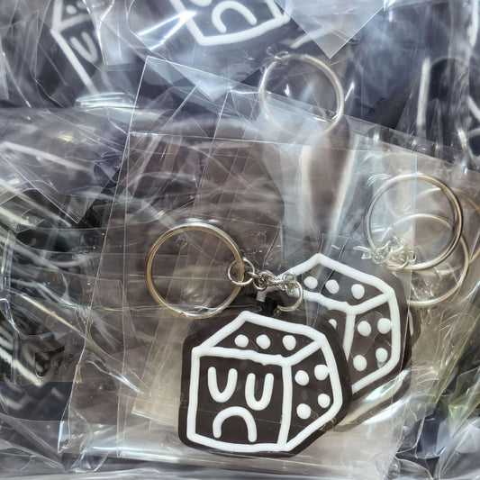 DICE BOY 2D KEYCHAIN - BLACK