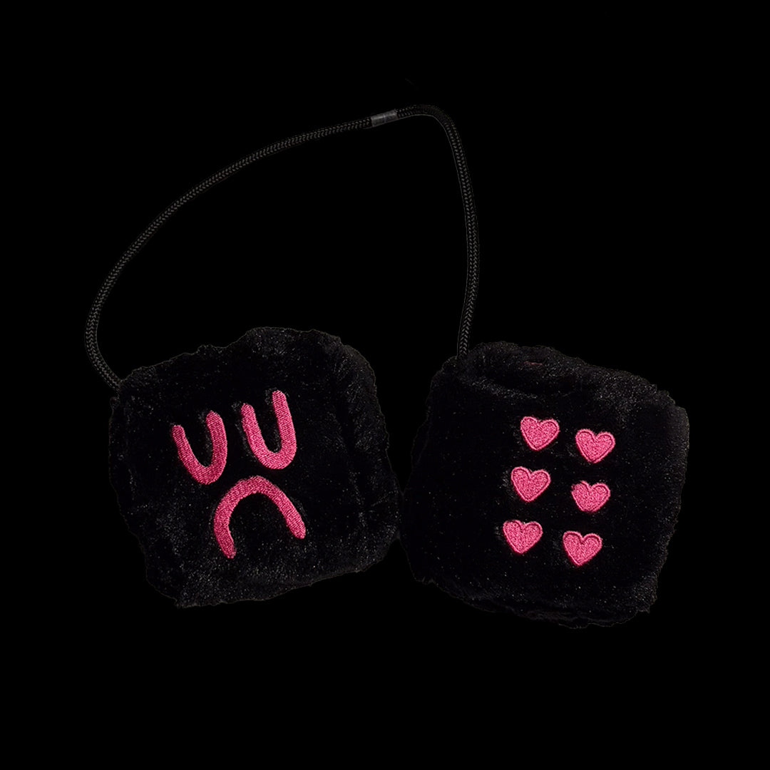 FUZZY DICE BOYS - BLACK & PINK HEART EDITION V2