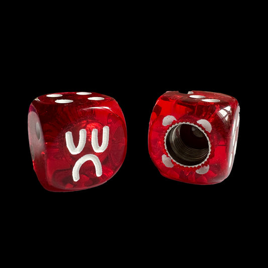 VALVE CAP DICE BOYS - BLOOD RED ( TRANSPARENT )