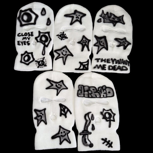 1/1 END OF 2025 AIRBRUSHED SKI MASK - WHITE