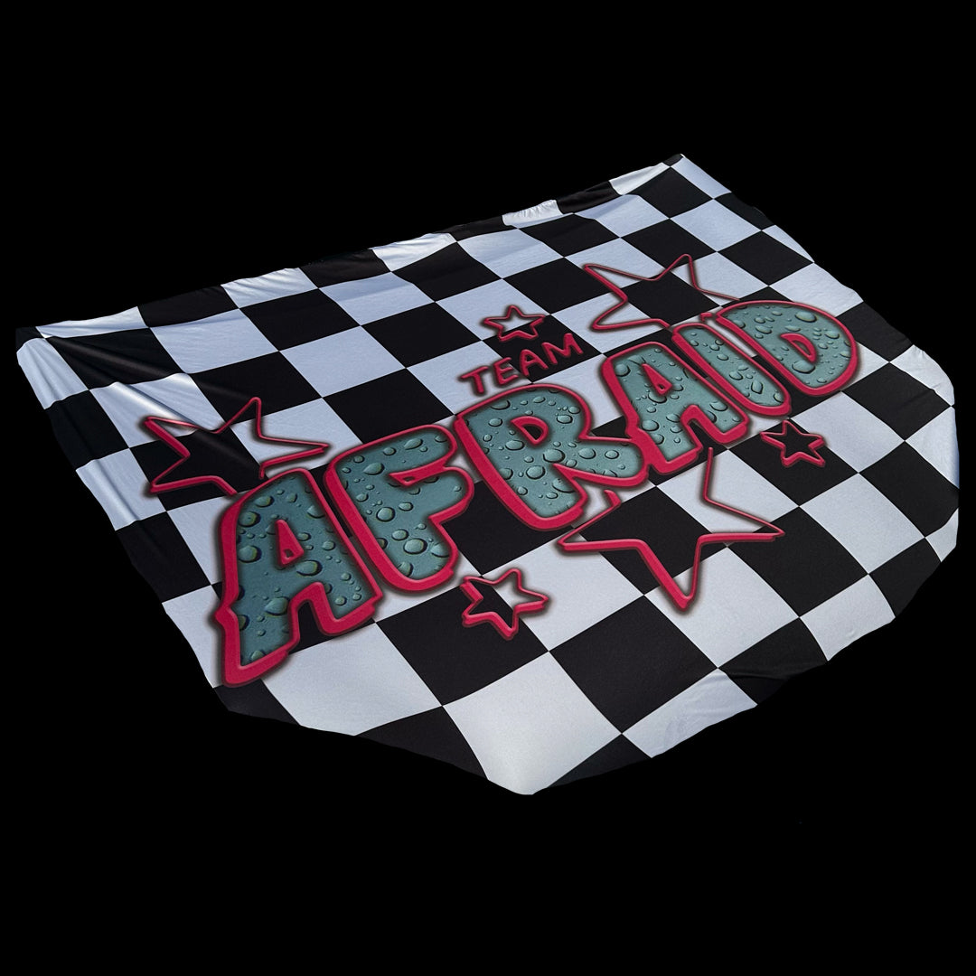 TEAM AFRAID CHECKERED HOOD COVER FLAG – afraidofdrowning