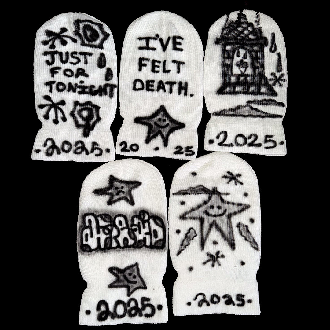 1/1 END OF 2025 AIRBRUSHED SKI MASK - WHITE