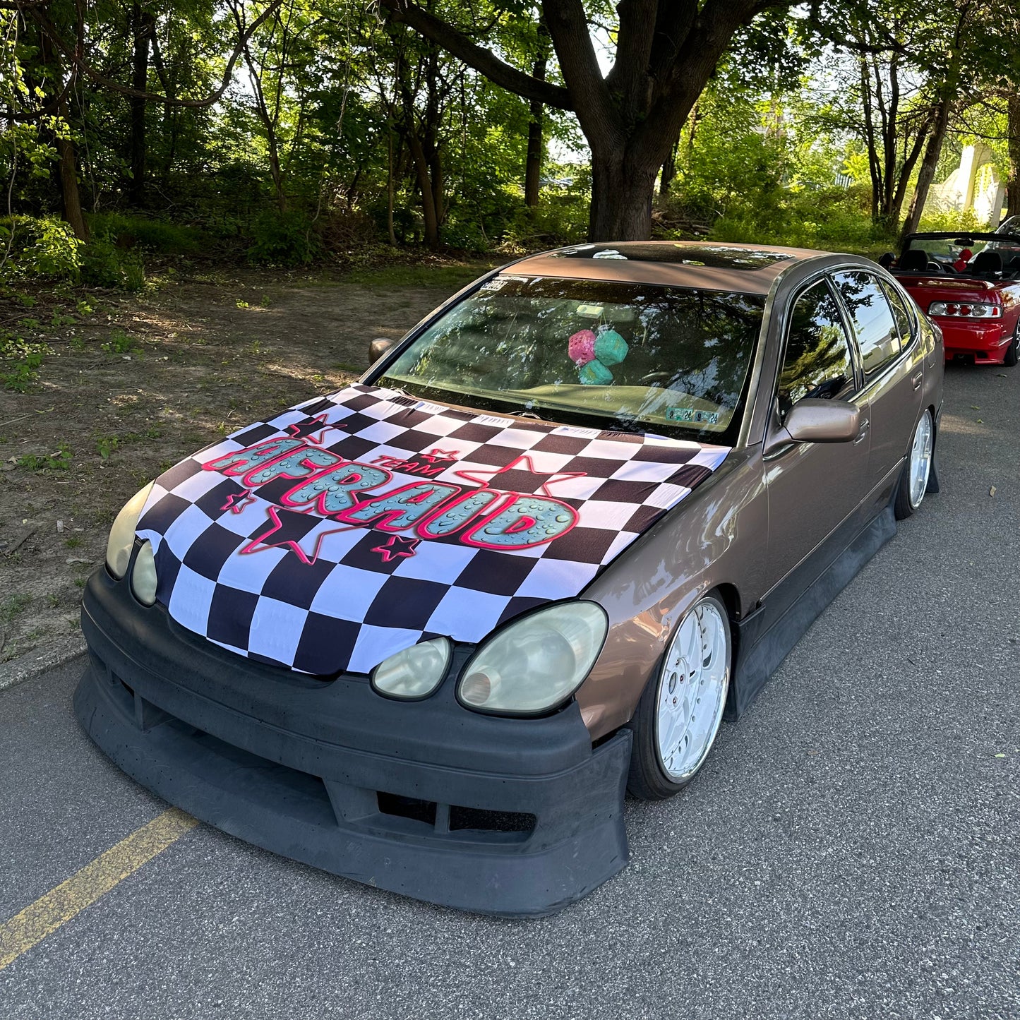 TEAM AFRAID CHECKERED HOOD COVER FLAG