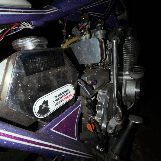 THIS BIKE WAS BUILT FOR CRIME STICKER