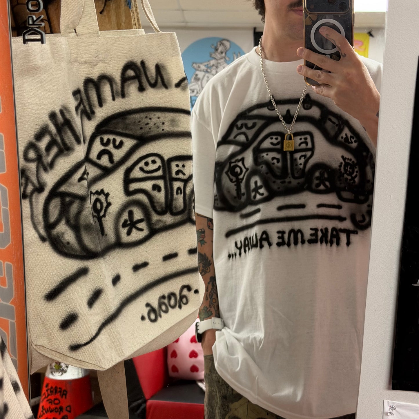 AIRBRUSHED SHIRT- WHITE