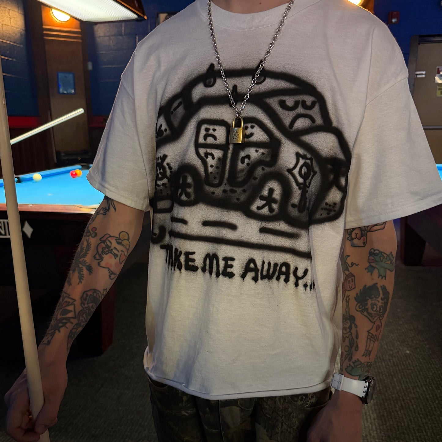 AIRBRUSHED SHIRT- WHITE