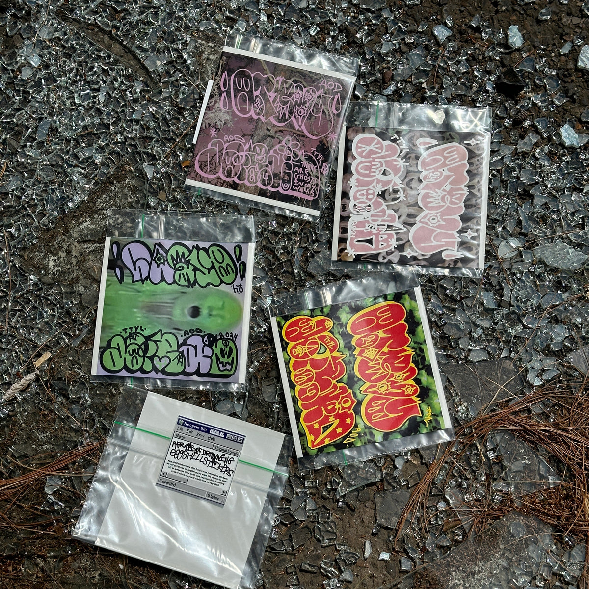 Sticker Throwies THROWIE EGGSHELL STICKER PACK OF 4 – afraidofdrowning