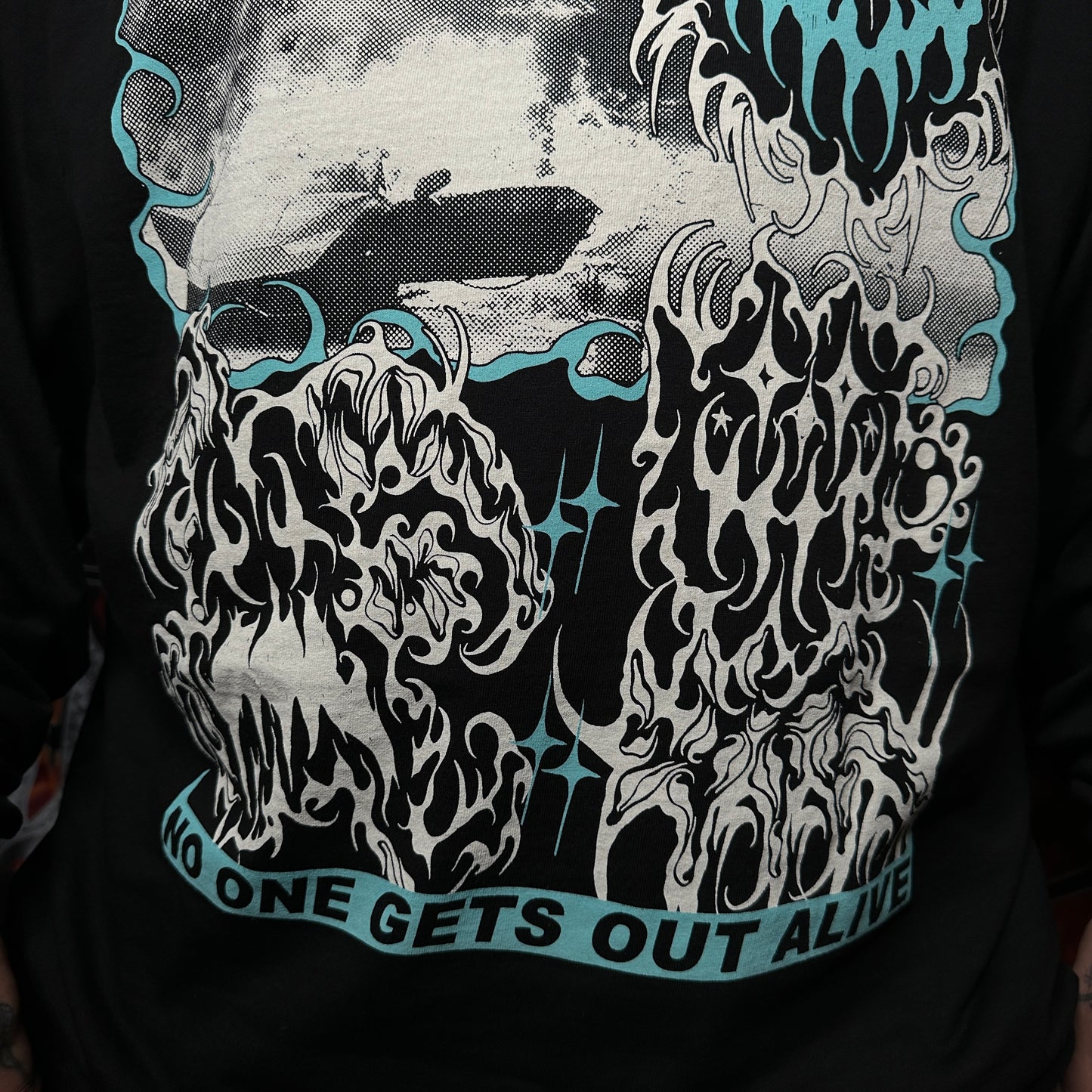 NO ONE GETS OUT ALIVE LONG SLEEVE SHIRT - BLACK