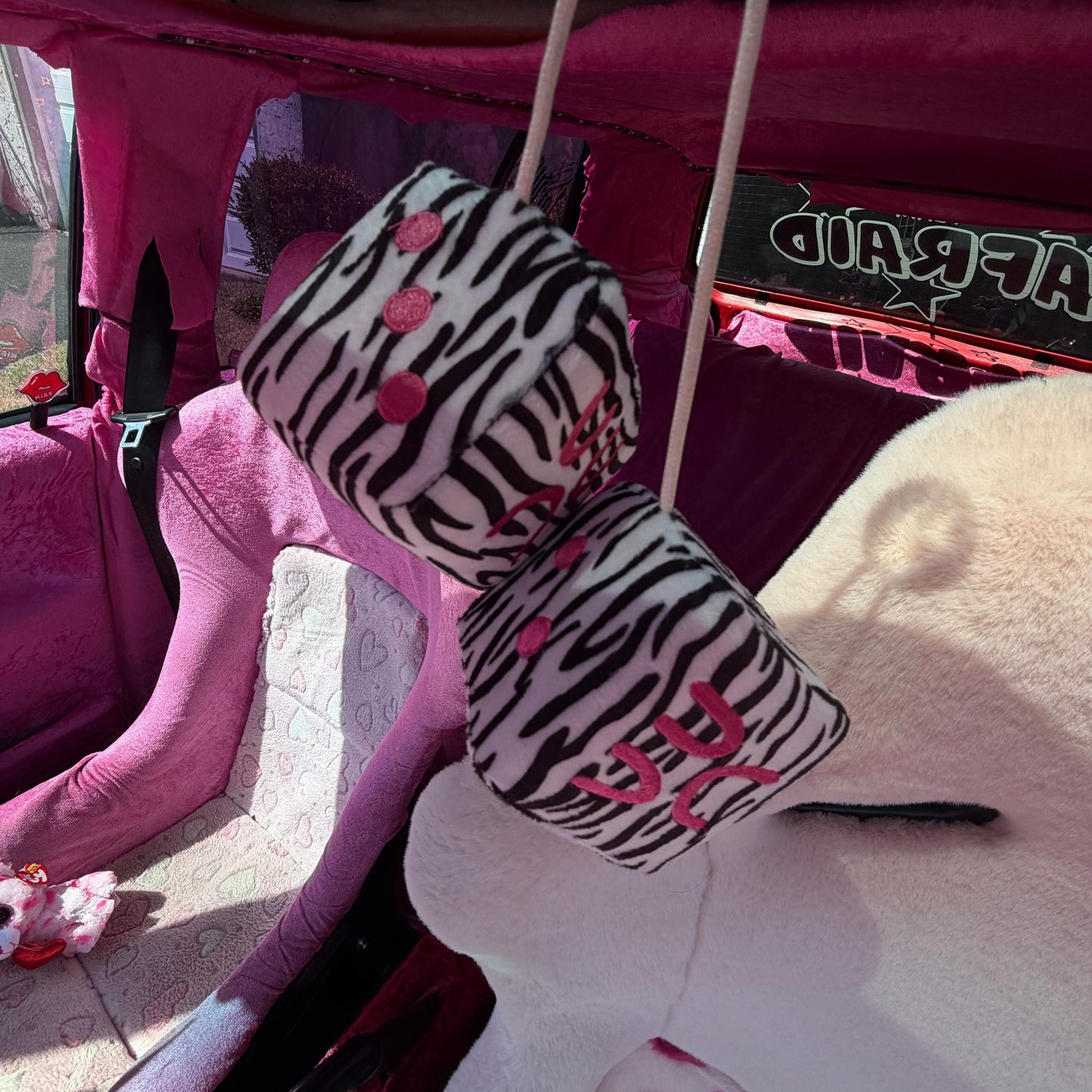 FUZZY DICE BOYS - ZEBRA PRINT (SPECIAL EDITION)