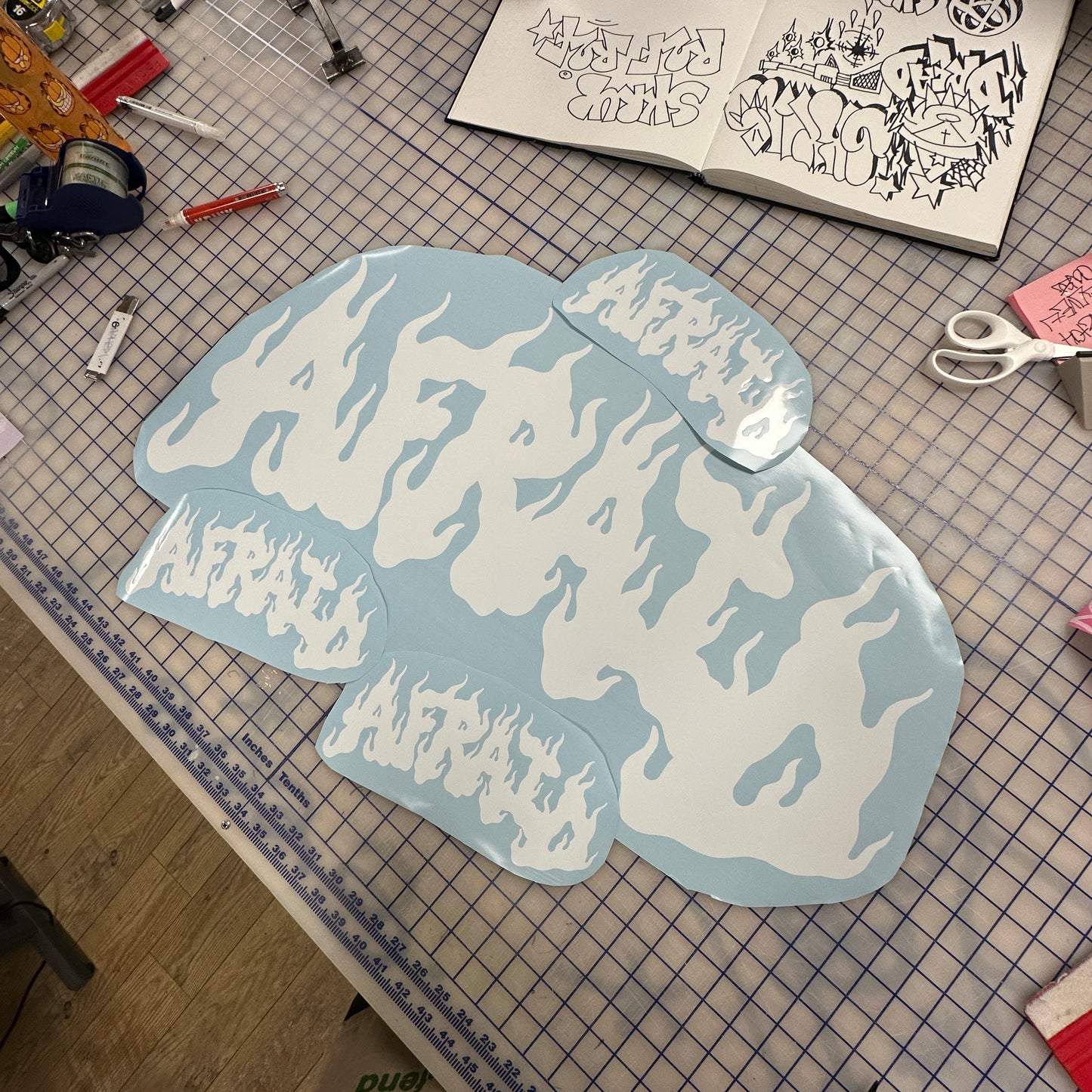 AFRAID FLAME STICKER