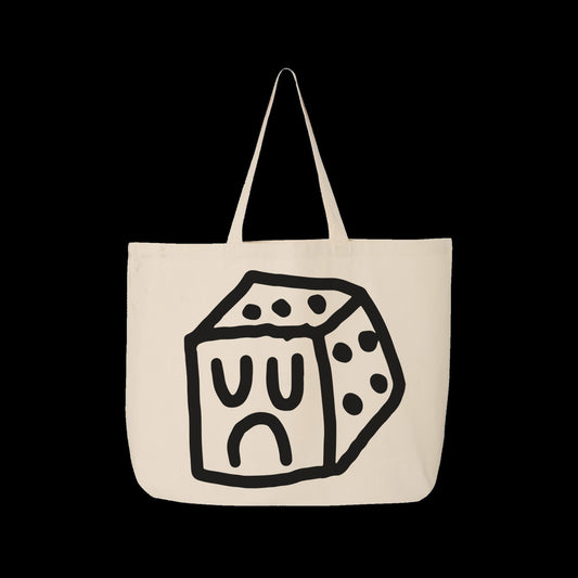 DICEBOY TOTE BAG - NATURAL ( CUSTOM AIRBRUSHED BACK )