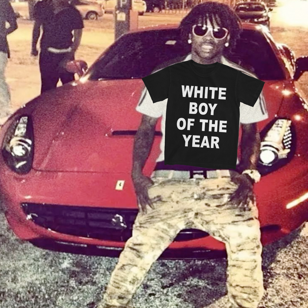 WHITE BOY OF THE YEAR SHIRT - BLACK