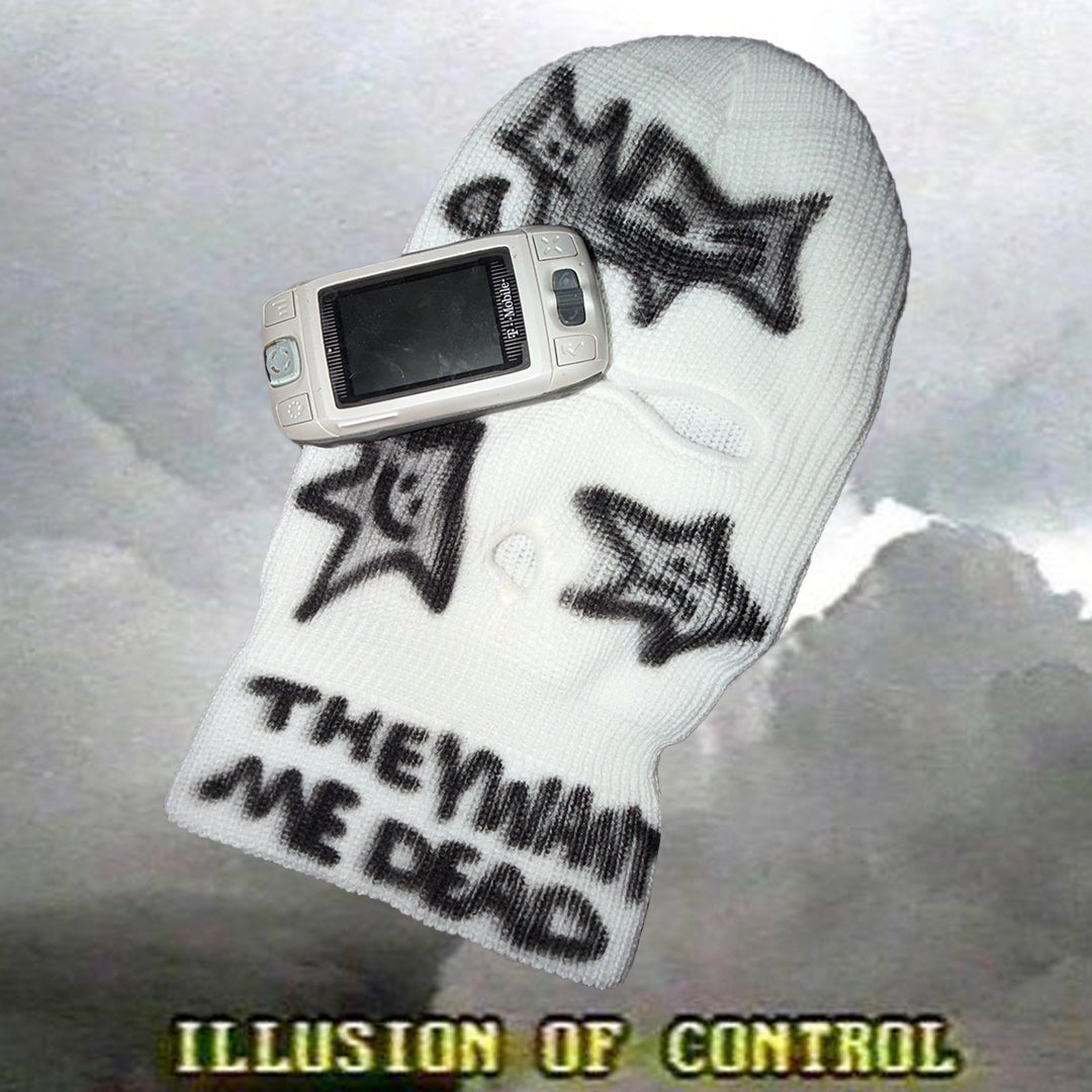 1/1 END OF 2025 AIRBRUSHED SKI MASK - WHITE