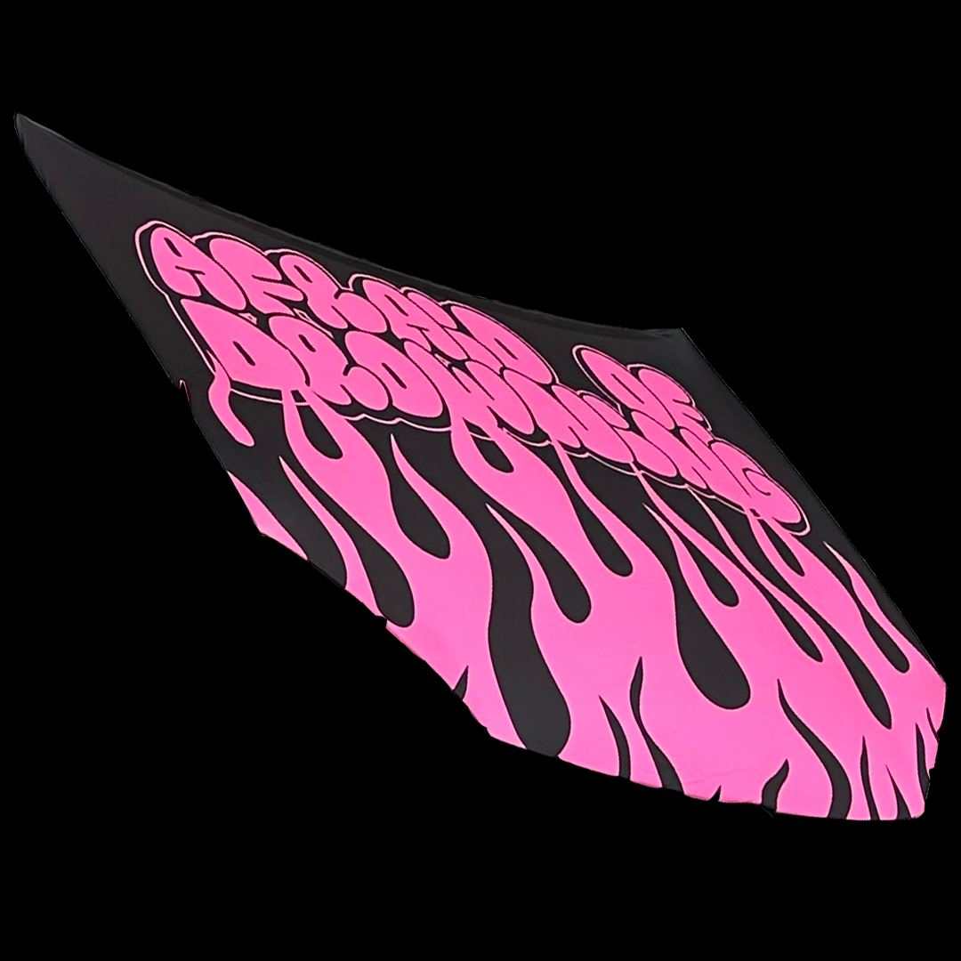 PINK FIRE HOOD COVER FLAG
