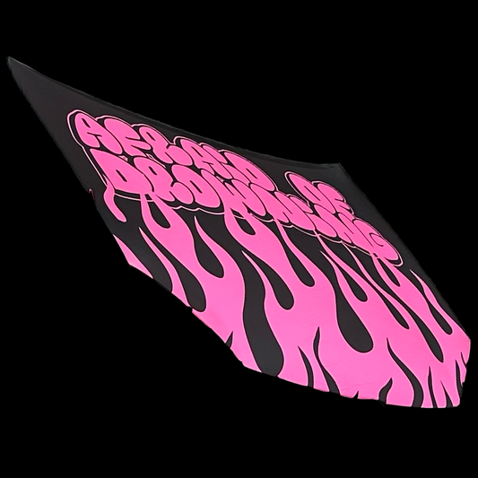 PINK FIRE HOOD COVER FLAG