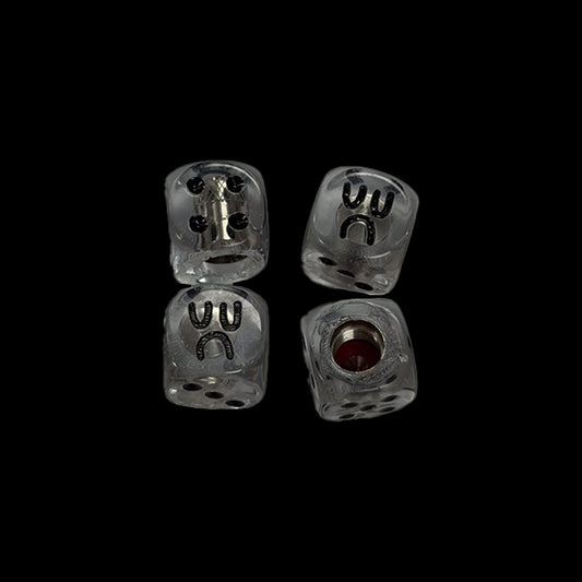 VALVE CAP DICE BOYS - CLEAR ICE SET