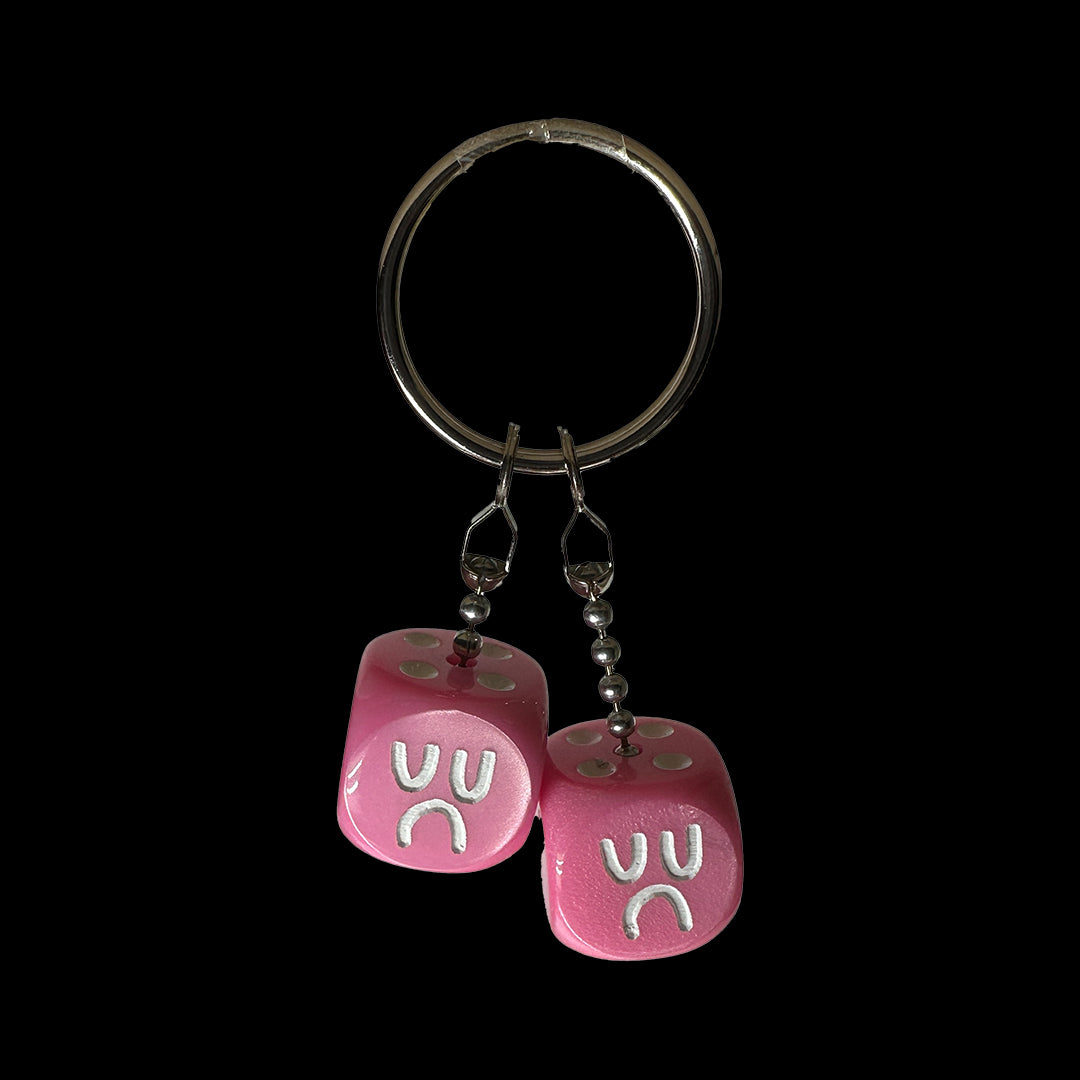 KEYCHAIN DICE BOYS - PINK SWIRL