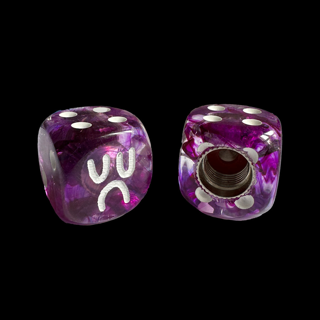 VALVE CAP DICE BOYS - PURPLE SMOKE ( TRANSPARENT )