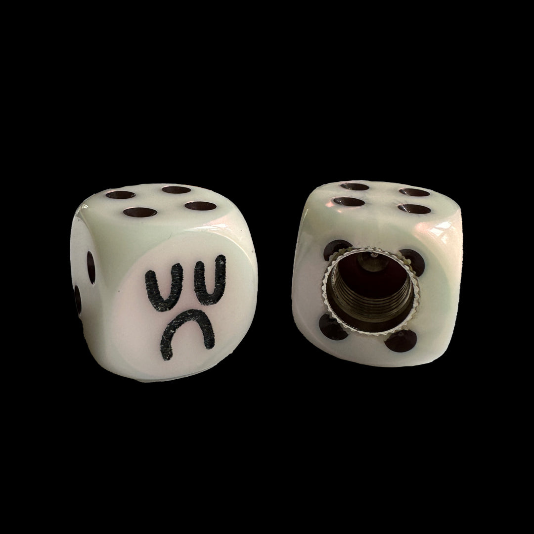 VALVE CAP DICE BOYS - WHITE PINK PEARLESCENT