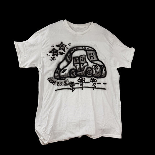 AIRBRUSHED SHIRT- WHITE