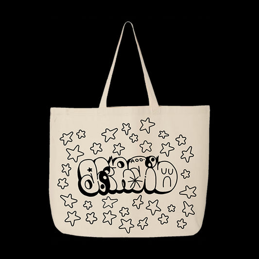 THROWIE STAR TOTE BAG - NATURAL