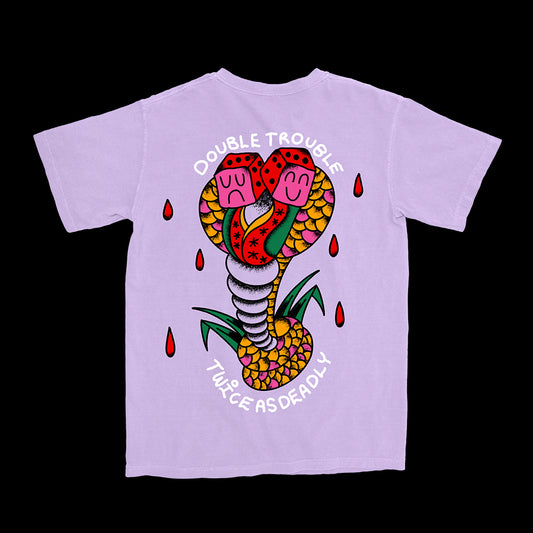DOUBLE TROUBLE SNAKE SHIRT - ORCHID
